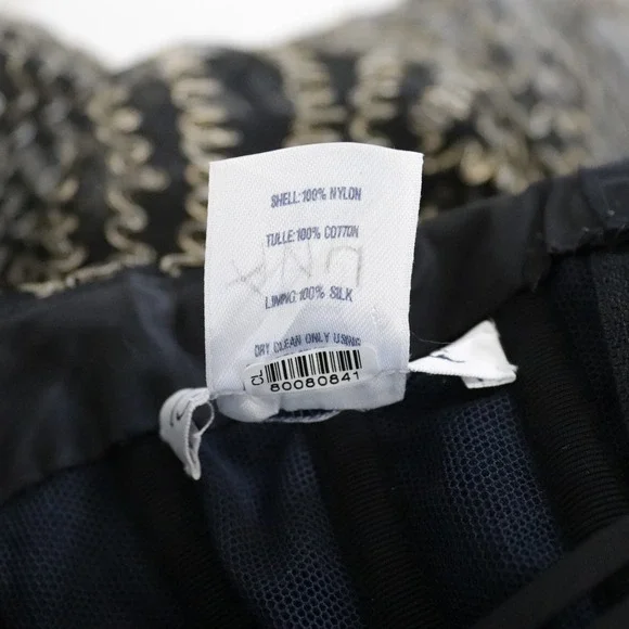 Oscar de la Renta Strapless Black Gold Metallic Swirl Gown Formal Dress Silk 8 - Picture 11 of 11